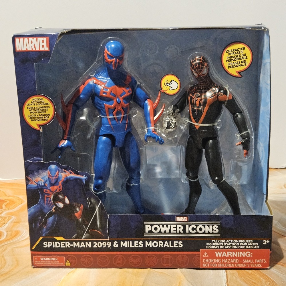 Disney Marvel Power Icons Spider-Man 2099 Miles Morales Talking Figures Set